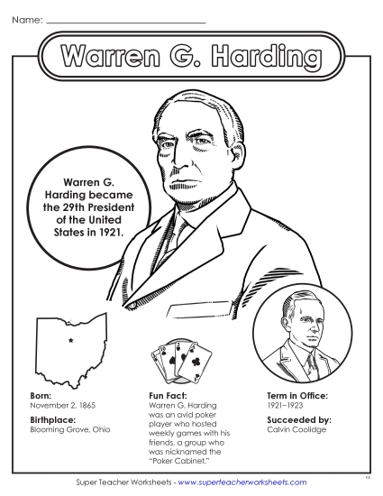 New Warren G. Harding Fact Sheet Worksheet New Warren G. Harding Fact Sheet Worksheet