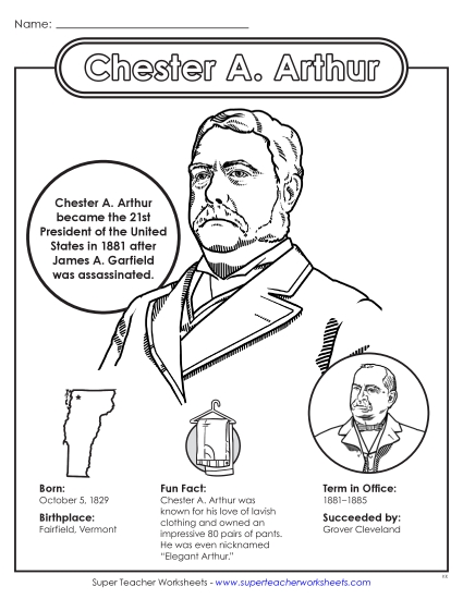 New Chester A. Arthur Fact Sheet Worksheet New Chester A. Arthur Fact Sheet Worksheet