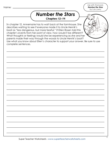 New Chapters 12–14 Writing Prompt:<br>Ellen's Point of View Worksheet