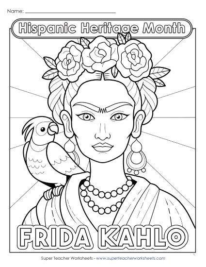 New Frida Kahlo Coloring Page Worksheet New Frida Kahlo Coloring Page Worksheet