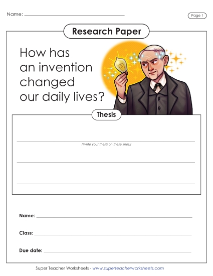 New Invention Research Paper Worksheet New Invention Research Paper Worksheet
