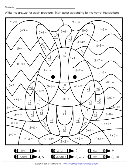 Preview image for Addition: Bunny, Chick, and Eggs Mystery Picture