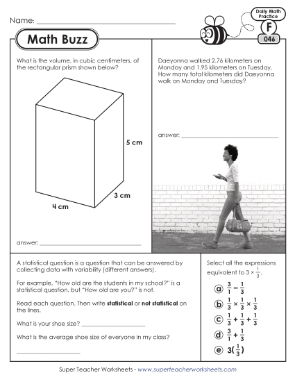 New 6th Grade Math Buzz Week 10:<br>Worksheets 46 through 50 Worksheet New 6th Grade Math Buzz Week 10:<br>Worksheets 46 through 50 Worksheet