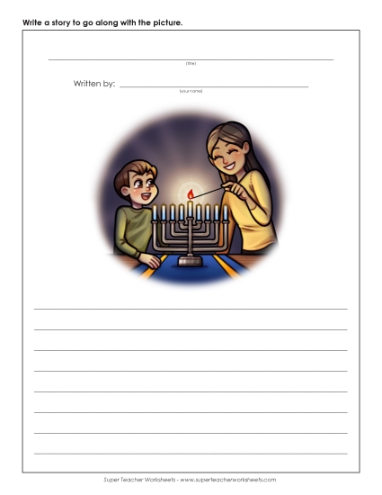 Preview image for Hanukkah - Menorah Picture Prompt