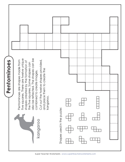 New Kangaroo Pentomino Puzzle Worksheet
