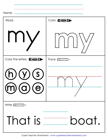 Worksheet 1: My Sight Words Individual Worksheet