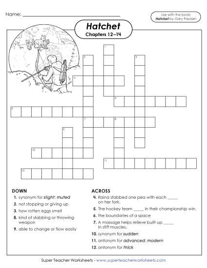 New Vocabulary Crossword (Chapters 12–14) Worksheet