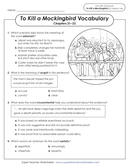 New Vocabulary Questions for Chapters 21–23 Worksheet New Vocabulary Questions for Chapters 21–23 Worksheet