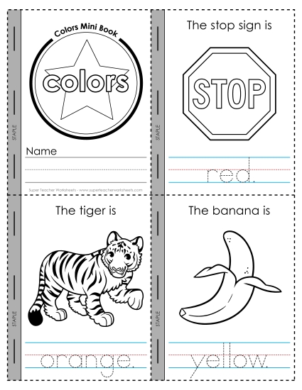 New Colors Mini Book Worksheet