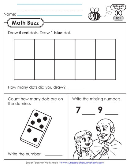 New Kindergarten Math Buzz: Week 11<br>Worksheets 51 through 55 Worksheet New Kindergarten Math Buzz: Week 11<br>Worksheets 51 through 55 Worksheet