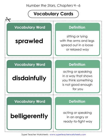 New Chapters 4–6 Vocabulary Cards Worksheet New Chapters 4–6 Vocabulary Cards Worksheet