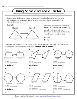 Using Scale and Scale Factor Ratio Worksheet