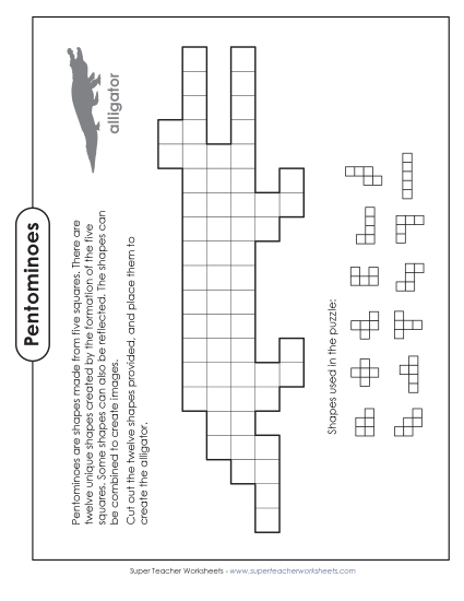 New Alligator Pentomino Puzzle Worksheet New Alligator Pentomino Puzzle Worksheet