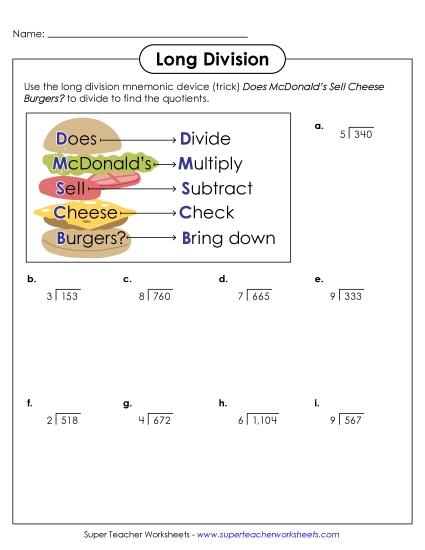 aDoes McDonald's Sell Cheeseburgers? Worksheet
