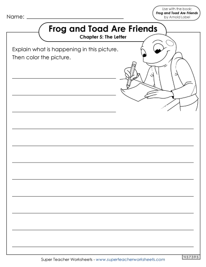 Picture Writing Prompt (Chapter 5) Book Frog And Toad Worksheet