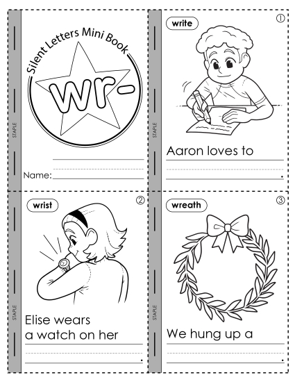 New Silent Letters Mini Book: wr- Worksheet New Silent Letters Mini Book: wr- Worksheet