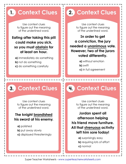Preview image for Context Clues Task Cards (Advanced)