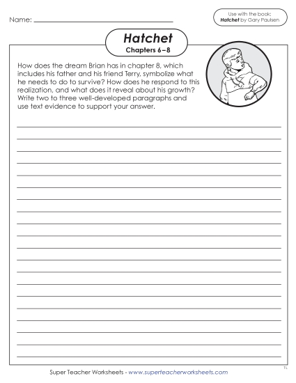 New Chapters 6–8 Writing Prompt:<br>Symbolism in Brian's Dream Worksheet New Chapters 6–8 Writing Prompt:<br>Symbolism in Brian's Dream Worksheet