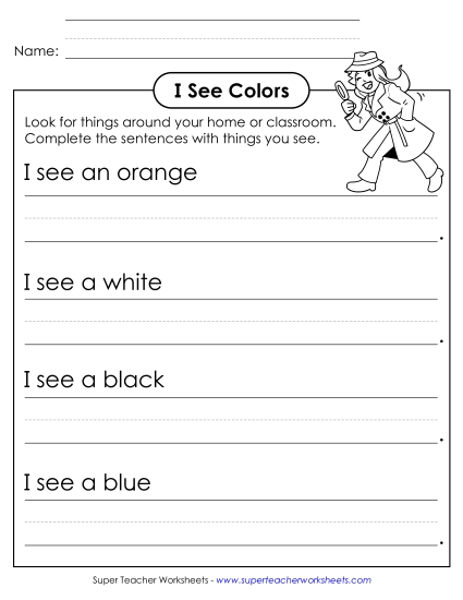 New I See Colors (Identifying Colors) Worksheet New I See Colors (Identifying Colors) Worksheet