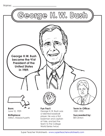 New George H. W. Bush Fact Sheet Worksheet New George H. W. Bush Fact Sheet Worksheet