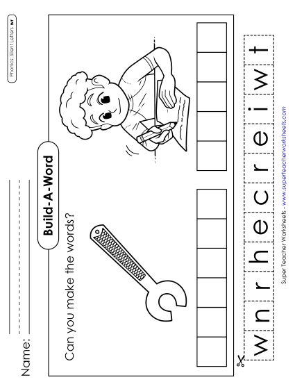 New Build-A-Word: Wrench & Write Worksheet New Build-A-Word: Wrench & Write Worksheet