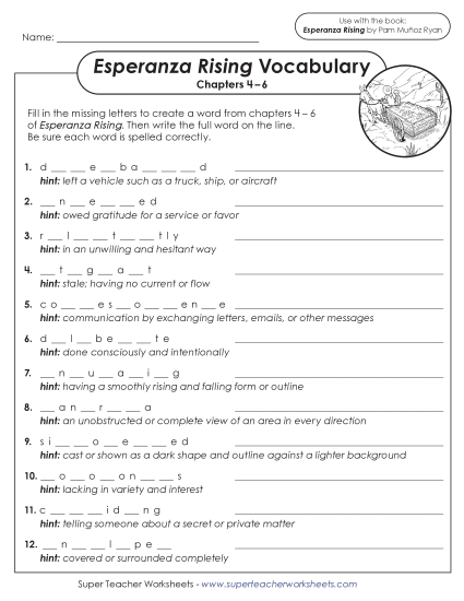 New Vocabulary Activity (Chapters 4–6) Worksheet New Vocabulary Activity (Chapters 4–6) Worksheet
