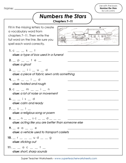 New Complete the Vocabulary Word (Chapters 7–11) Worksheet