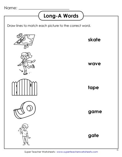 Long A Vowel Sound Phonics Worksheets Long A Vowel Sound Phonics Worksheets