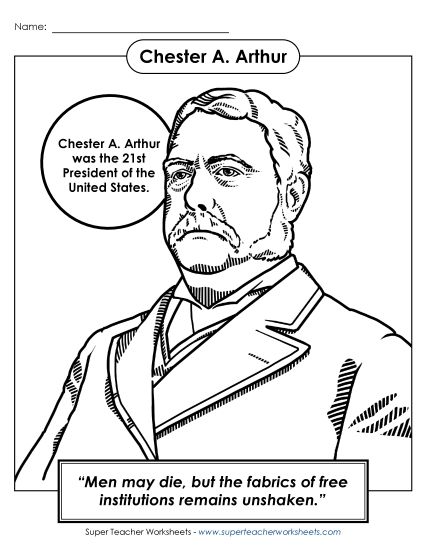 Preview image for President #21: Chester A. Arthur Coloring Page