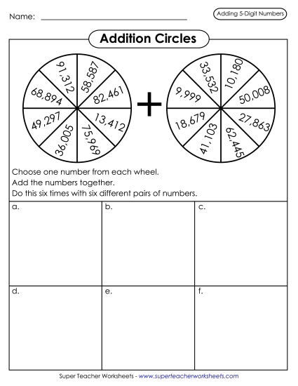Preview image for Addition Circles (5-Digit)