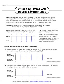 New Visualizing Ratios with Double Number Lines Worksheet