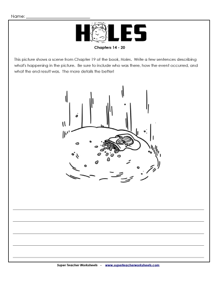 Chapter 19: Summarize the Picture  Book Holes Worksheet