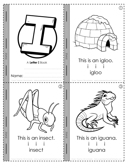 New Initial I Sound Mini Book Worksheet