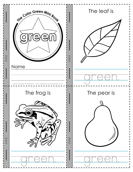 New The Color Green Mini Book Worksheet