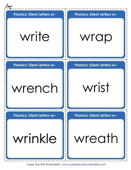 New Flashcards: wr- Words Worksheet New Flashcards: wr- Words Worksheet