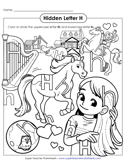 New Hidden Letter H Worksheet