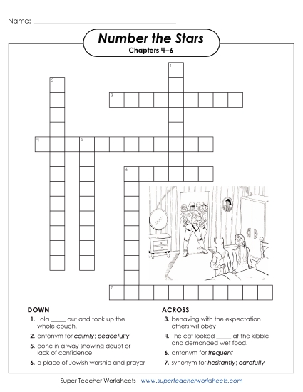 New Vocabulary Crossword Puzzle for Chapters 4–6 Worksheet New Vocabulary Crossword Puzzle for Chapters 4–6 Worksheet