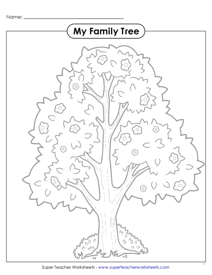 Preview image for Cut & Glue Family Tree (Black & White)
