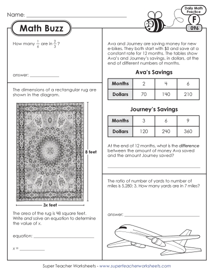 New 6th Grade Math Buzz: Week 20<br>Worksheets 96 through 100 Worksheet New 6th Grade Math Buzz: Week 20<br>Worksheets 96 through 100 Worksheet