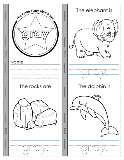 New The Color Gray Mini Book Worksheet