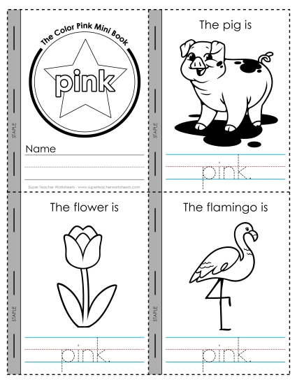 New The Color Pink Mini Book Worksheet