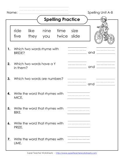 Free Spelling Worksheets For Grade 1
