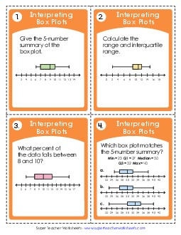 Box Plots Worksheet