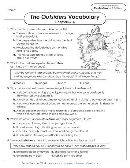 New Vocabulary Questions (Chapters 5–6) Worksheet