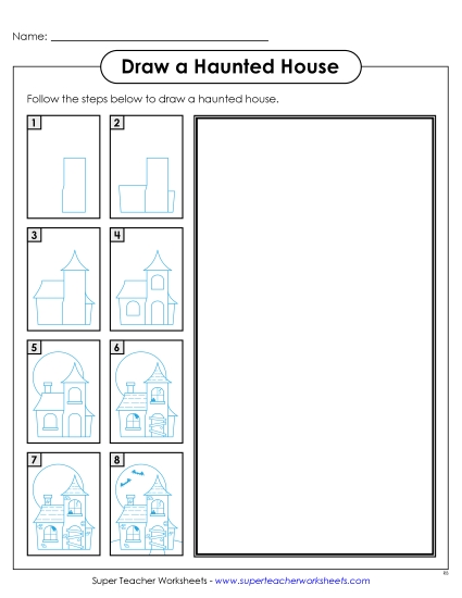New Draw a Haunted House Worksheet