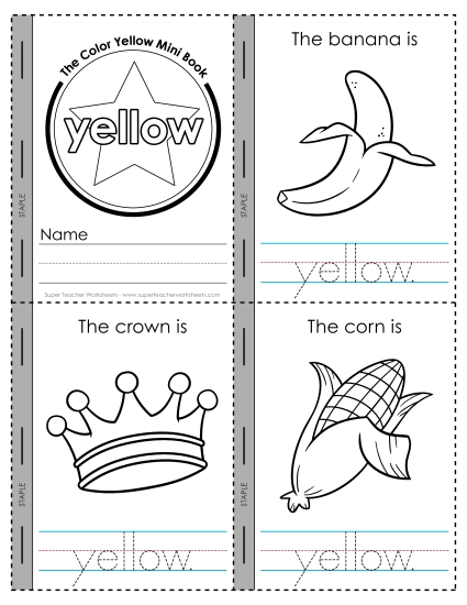 New The Color Yellow Mini Book Worksheet