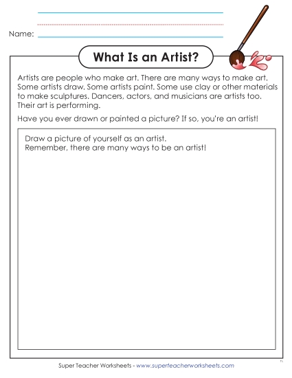 New What Is an Artist? Drawing Worksheet New What Is an Artist? Drawing Worksheet