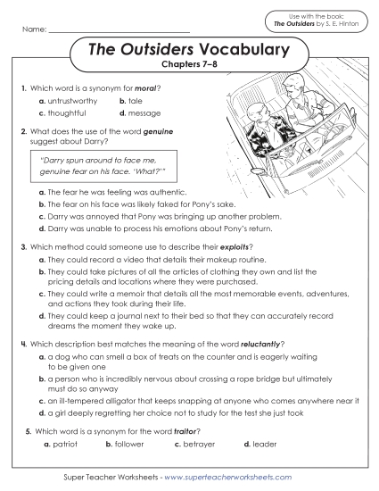 New Vocabulary Questions (Chapters 7–8) Worksheet New Vocabulary Questions (Chapters 7–8) Worksheet