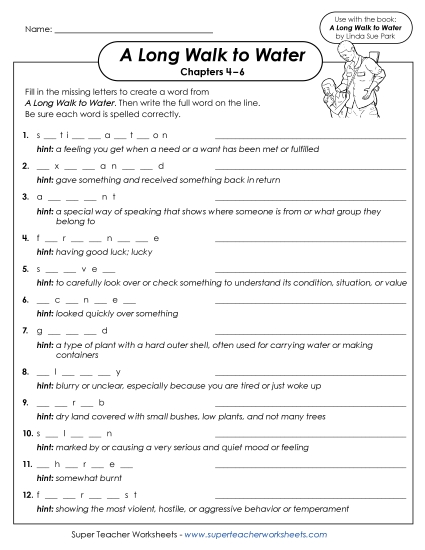New Complete the Word Vocabulary Activity Worksheet