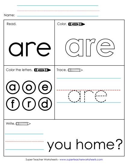 Worksheet 1: Are Sight Words Individual Worksheet